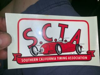 Vintage Hot Rod Car Decal S.  C.  A.  T Southern California Timing Association