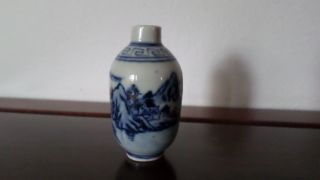 Chinese Blue & White Snuff Perfume Bottle