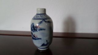 Chinese Blue & White Snuff Perfume Bottle 2