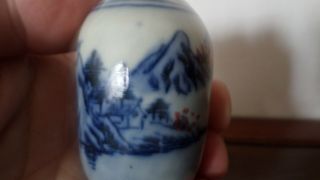 Chinese Blue & White Snuff Perfume Bottle 4
