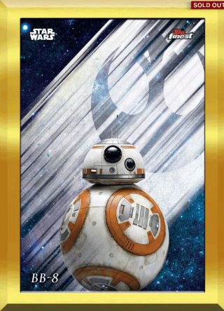 Star Wars Card Trader Topps Finest Bb - 8 Gilded Gold 1cc