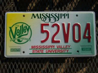 52v04 = Nos 1997 Base Valley State University Mississippi License Plate