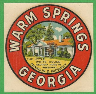 Vintage 1946 Goldfarb " Warm Springs Georgia " F.  D.  R.  