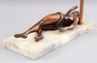 Antique Erotica Risque Naughty Bronze Nude Woman Statue,  Cigar Cutter & Lighter 10