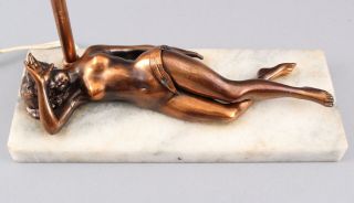 Antique Erotica Risque Naughty Bronze Nude Woman Statue,  Cigar Cutter & Lighter 3