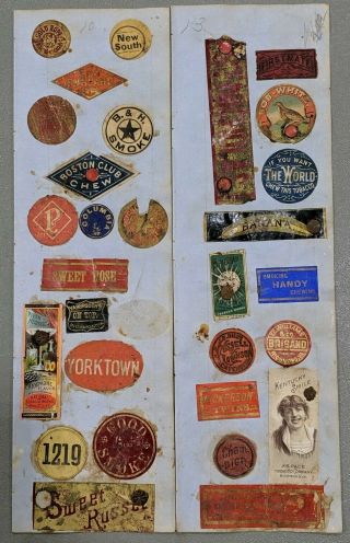 Early Antique Tobacco Tags / Labels / 1880 