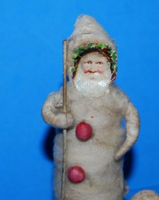Antique Germany Rare Santa on Platform Cotton Christmas Ornament 2