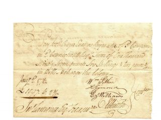 Col.  Roger Enos Signed Pay Voucher (2nd Ct) 1776 Also Signed By Oliver Ellsworth