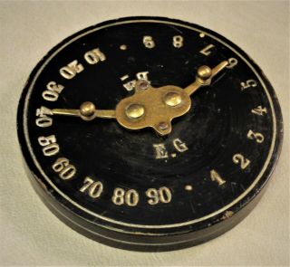 Antique Lacquer & Brass Clock Type Bridge Marker - Possibly Spanish?