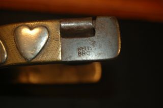 Vintage Kelly Bros.  Single - Mounted 4 - Heart Spurs with Straps 6