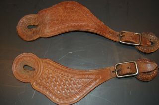 Vintage Kelly Bros.  Single - Mounted 4 - Heart Spurs with Straps 9