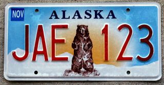 Alaska Kodiak Bear At Sunrise In A Snow Scene License Plate
