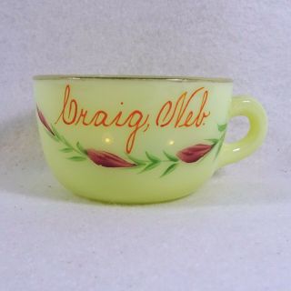 Antique Craig Nebraska Ne Souvenir Custard Glass Teacup