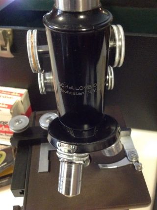 Vintage Bausch & Lomb Microscope W/case