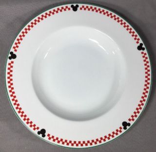 Disney Gourmet Mickey 12 " Individual Pasta Serving Bowl Red Checkerboard