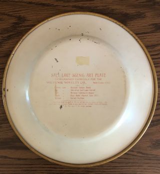 Vintage Rare 1911 Souvenir Novelty Co.  Salt Lake Scenic Vienna Art Plate Tin 2