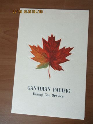 Canadian Pacific Railroad Dinner Menu - Maple Leaf Front Cover