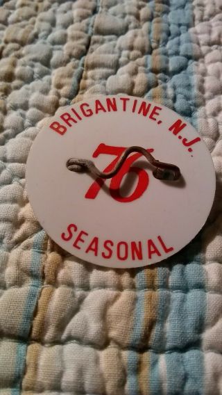 1976 Brigantine N.  J.  Beach Badge Rare 1st Year