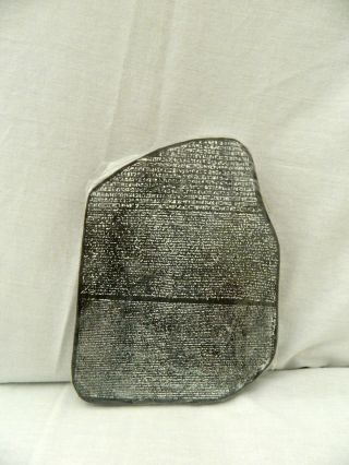 Egyptian Black Resin Rosetta Stone Handmade 7 " X 5.  5 "