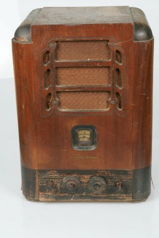 Vintage 1934 Stromberg Carlson Model 60 Tombstone Tube Wood Radio Complete Hums