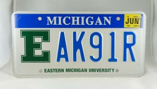 2000 Michigan Passenger License Plate - Eastern Michigan University