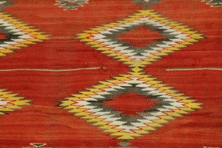 Antique c1880 ' s Navajo Child ' s Blanket with Serrated Diamond Motif 45 