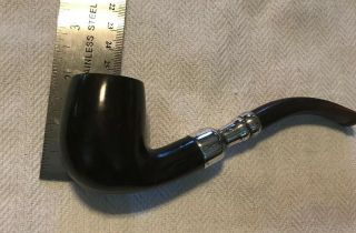 dunhill pipe bent chestnut with full silver spigot 2