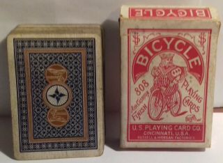 1908 - 10 Uk Issue Bicycle 808 64 Saddle Back Brown Blue 52 Cards Deck,  Tuck Box