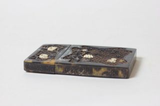 Antique Carved Chinese card case in faux tortoise shell,  China 6