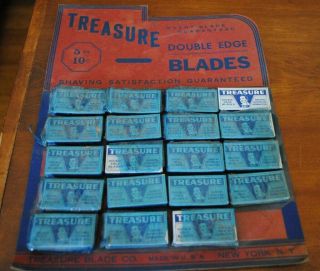 Vintage Treasure Razor Blades Drug Store Counter Display With Blades
