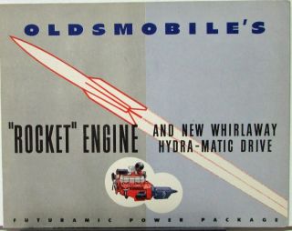 1949 Oldsmobile Rocket Engine Hydra - Matic Drive Sales Brochure Folder
