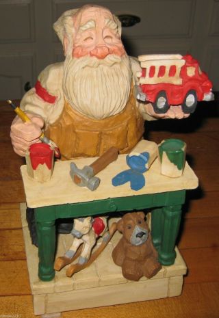David Frykman Santa In Workshop Music Box - Santa Crafted - 1995 - Df1201m - Rare