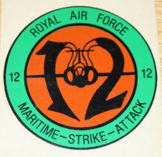 Old Raf Royal Air Force 12 Squadron Hs Buccaneer Maritime - Strike - Attack Sticker
