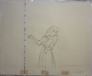 Sleeping Beauty Briar Rose Disney Production Cel Drawing Art By Marc Davis A