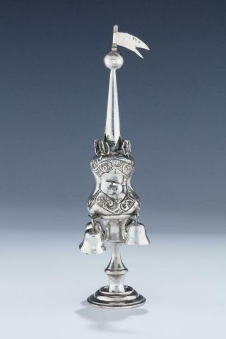 A Sterling Silver Spice Tower By Jacob Rozenzweig.  London,  1920.  Antique Judaica