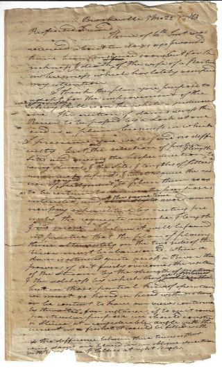 Brookville,  Md. ,  1816 Letter,  Thomas Moore 1760 - 1822,  3 Plus Pages