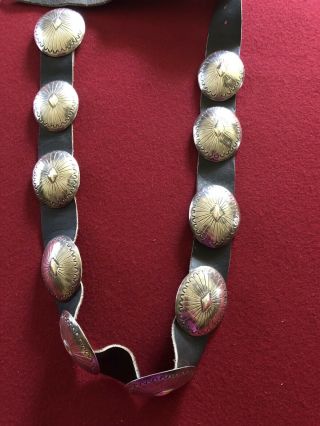 Sterling Silver Concho Belt By Navajo Artist Orville Tsinnie NM 4