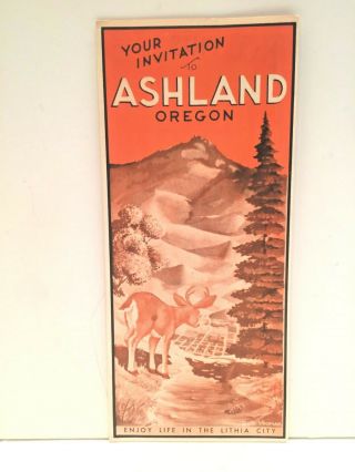 Vintage Invitation To Ashland Oregon Brochure 1950 