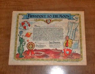 Two 65 Year Old Certificates " Hillbilly Passport & Passport To The Moon " Great A