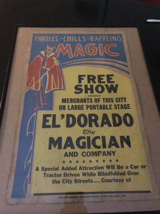 Vintage El ' Dorado The Magician Promotional poster 8