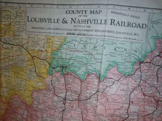 Vtg Louisville & Nashville Railroad Railroadiana Mineral & Growing Season Map