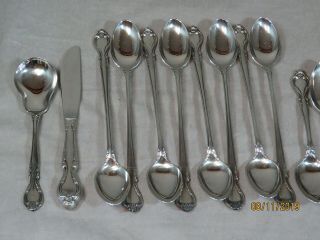 49 pc INTERNATIONAL LYON QUEENS FANCY STAINLESS FLATWARE 8 PLACE SETTING 18/8 2