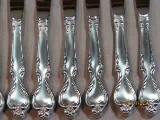 49 pc INTERNATIONAL LYON QUEENS FANCY STAINLESS FLATWARE 8 PLACE SETTING 18/8 7