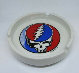 Grateful Dead Vintage 1976 Gdm Steal Your Face Ashtray 70s Rock Porcelain Rare