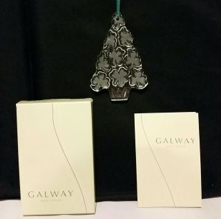 Galway Irish Crystal Shamrock Tree Ornament Made In Ireland Nib