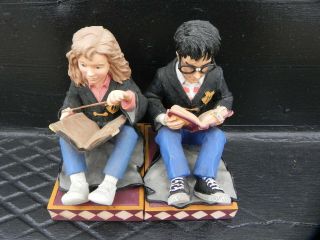 73 Harry Potter And Hermione Granger Book Buddy Bookends Enesco 2000 Rare