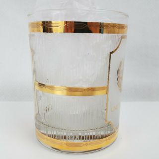 Culver United Nations Souvenir Gold Trimmed Frosted Whiskey Glass Libbey 2