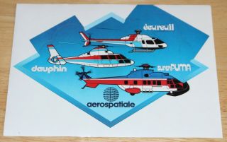 Old Aerospatiale (france) Ecureuil,  Dauphin,  & Puma Helicopters Sticker