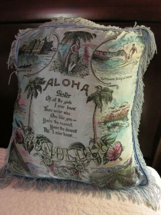 Vintage Hawaiian Islands Satin Pillow Cover Pillow Case