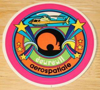Very Old Aerospatiale Ecureuil Helicopter Sticker